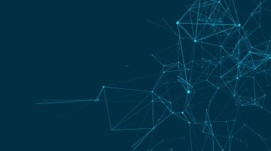 Özet bağlantıları alanındadır. Noktalar ve çizgiler bağlanma ile arka plan. Bağlantı yapısı. 3D render