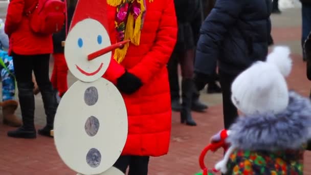 Kursk, Oroszország-február 18, 2018: a nemzeti orosz ünnep ünnepe Maslenitsa — Stock videók