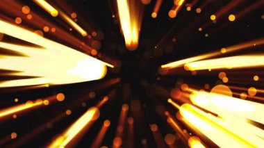 Soyut altın parçacıkları fişekleri ile uzay, modern arka plan, 3d render zemin vardır