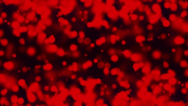 Bokeh brillante rojo brillante, poca profundidad de campo, fondo generado por computadora, fondo de renderizado 3D — Vídeo de stock