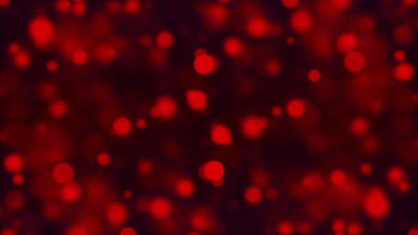 Leuchtend rot glühendes Bokeh, geringe Schärfentiefe, computergenerierter Hintergrund, 3D-Rendering-Hintergrund — Stockvideo