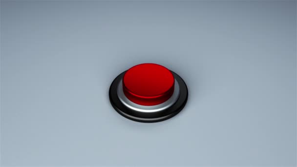 Kulaté tlačítko ohraničené kovovým kroužkem pro návrh, pozadí 3D vykreslování — Stock video