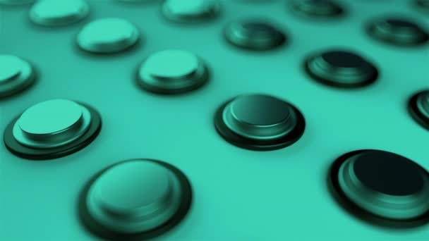 Surface with numerous repeating metal buttons, isometric background, computer generated 3d rendering background — Stock Video