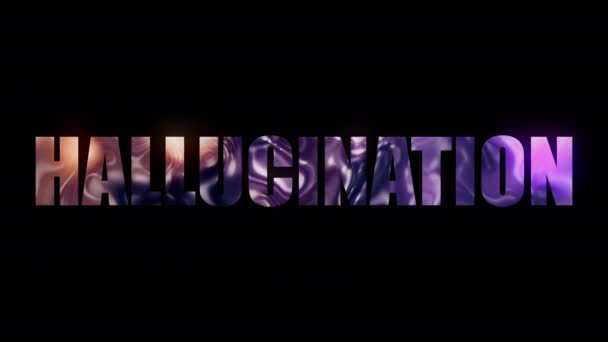 Word Hallucination of letters with a plasma effect, 3d rendering background, computer generated — Stock Video