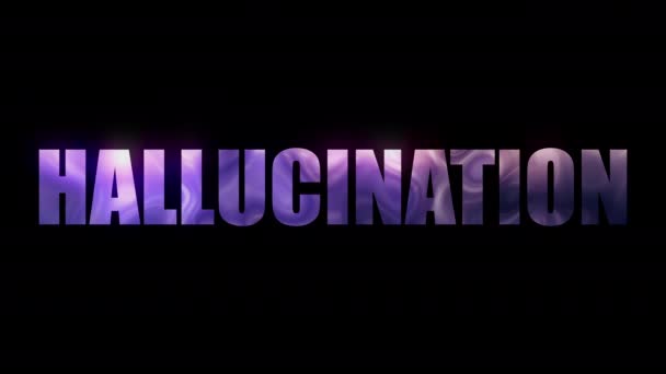 Woord hallucinatie van letters met een plasma-effect, 3D-rendering achtergrond, computer gegenereerd — Stockvideo