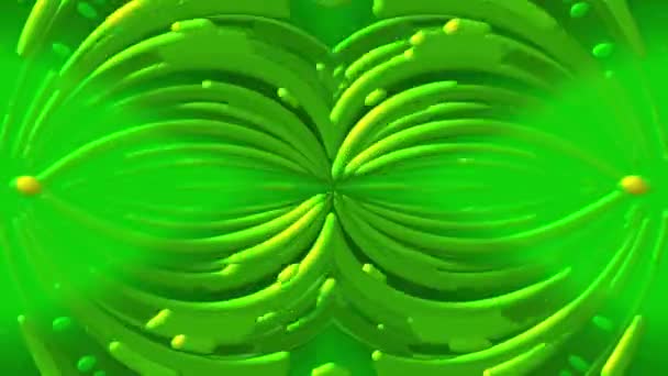 Computer generated background of colored stripes of plastic fluid in the form of two ellipses, 3d rendering — Stock Video