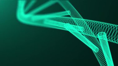 Çok noktalı kavramı, DNA'ın molekül ile 3d arka plan illüstrasyon fütüristik bilgisayar oluşturulan