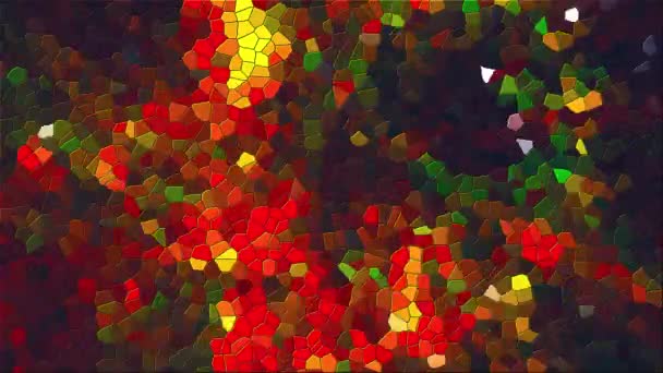 Computer generated abstract background of colorful mosaic of various shapes, 3d rendering — Stock Video