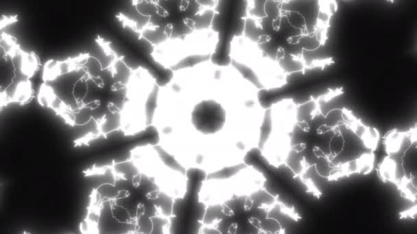 Абстрактний неоновий фоновий калейдоскоп, створений комп'ютером 3d рендеринга — стокове відео
