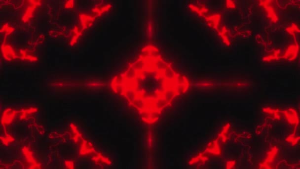 Abstraktní neon kaleidoskop pozadí, 3d vykreslení computeru pozadí — Stock video