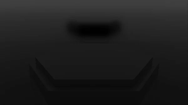 Созданный компьютером абстрактный фон. 3D рендеринг слоев темных форм с острыми углами на прямой линии в черной студии — стоковое фото
