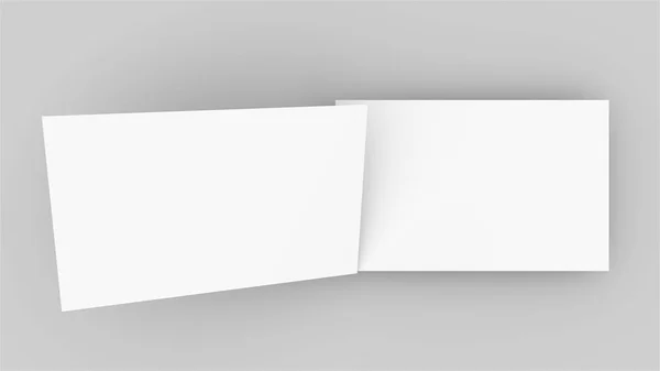3d renderização mockup cartão de visita. Computador gerado duas placas retangulares em um fundo branco — Fotografia de Stock
