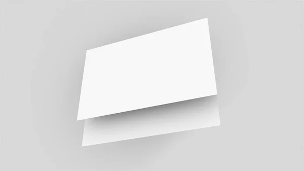 Mockup di biglietti da visita 3D. Computer generato due lastre rettangolari in uno sfondo bianco — Foto Stock