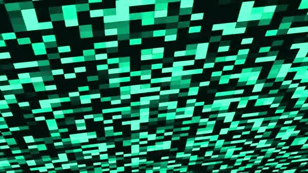 Computer gegenereerde abstracte technologie achtergrond met mozaïek van vierkante blokken. 3D-rendering — Stockvideo