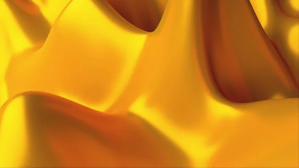 Animazione generata dal computer di bolle liquido dorato con onde alte, 3D rendering sfondo astratto — Foto Stock