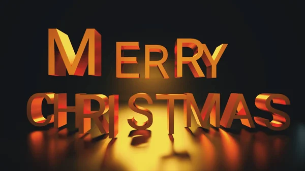 Feliz Navidad, texto en mayúsculas doradas, fondo de representación 3D, texto generado por computadora para el diseño de vacaciones — Foto de Stock