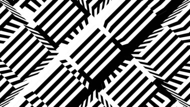 Siyah ve beyaz çizgiler. Bilgisayar oluşturulmuş soyut arkaplan, 3B görüntüleme