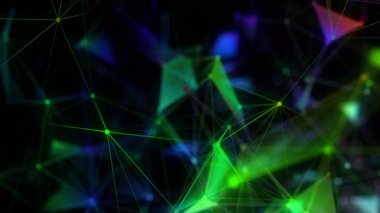 Noktaları ve Satırları Birleştiren Soyut Çokgen Alan Arkaplanı