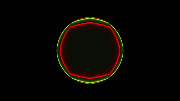 Esfera com superfície com efeito neon estão no espaço, moderno abstrato 3d renderizar pano de fundo — Fotografia de Stock