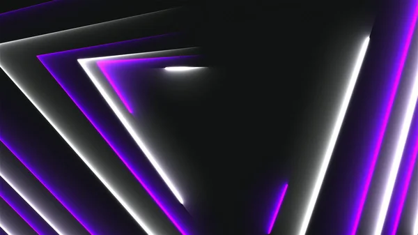 Mnoho neon trojúhelníky v prostoru, abstraktní computeru pozadí, 3d vykreslení — Stock fotografie
