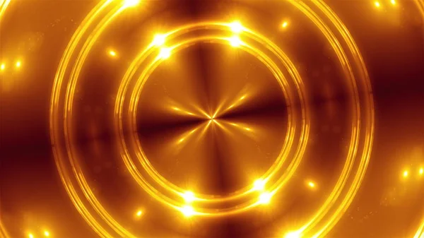3D Render av orange fraktal ljus. Glödande effekter. Datorgenererad abstrakt bakgrund av flimrande cirklar. — Stockfoto