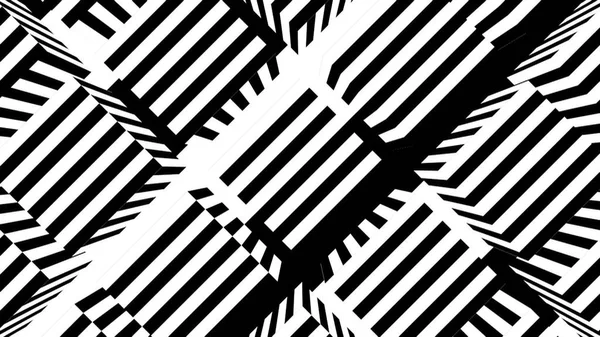 Black and white stripes. Computer generated abstract background, 3D render — Stock Photo, Image