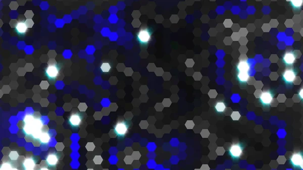 Lumières hexagonales - imitation d'étincelles brillantes, arrière-plan de rendu 3D, généré par ordinateur — Photo