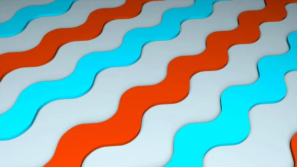 Abstraction with simple flat 3d waves on the surface, 3d rendering computer generated backdrop