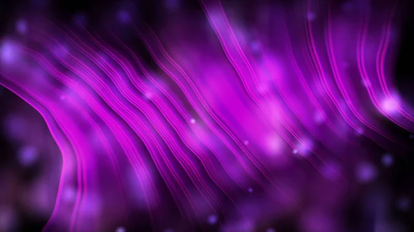Purple aerial abstraction with lights, beams, lines, blurred circles, 3d render computer generated backdrop — Stock Photo, Image