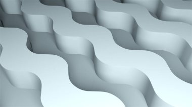 Hacimli dalgalı çizgilerle yüzey, bilgisayar üretimi. 3d eşölçümleme arkaplanı. Renkli yılan formları