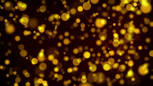 Zářivě zlaté částice. Pískový efekt. 3D vykreslování. — Stock fotografie