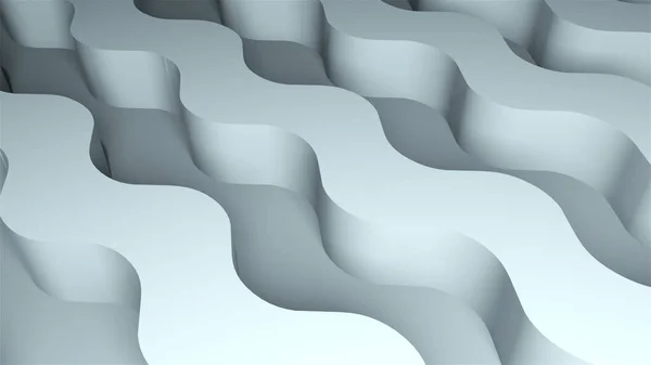 Surface with volume wavy stripes, computer generated. 3d rendering isometric background. Colored snake forms — Stock Photo, Image