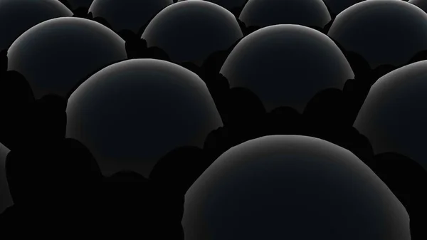 Golvend oppervlak van veel zwarte ballen. 3d rendering moderne achtergrond, computer gegenereerd — Stockfoto
