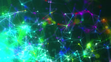 Soyut bağlantı noktaları. Teknoloji geçmişi. Ağ konsepti. 3d oluşturma