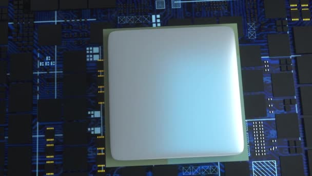 Centrale computer processors, computer gegenereerd. 3d weergave van CPU concept. De technologische achtergrond. — Stockvideo