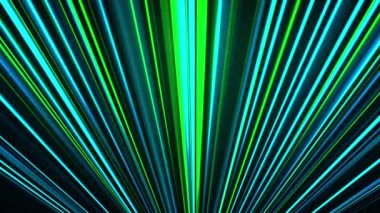 Spot ışığı çizgilerinin soyut neon parıltısı, bilgisayar üretimi. 3d soyut arkaplan rengarenk ışınlarla oluşturuluyor