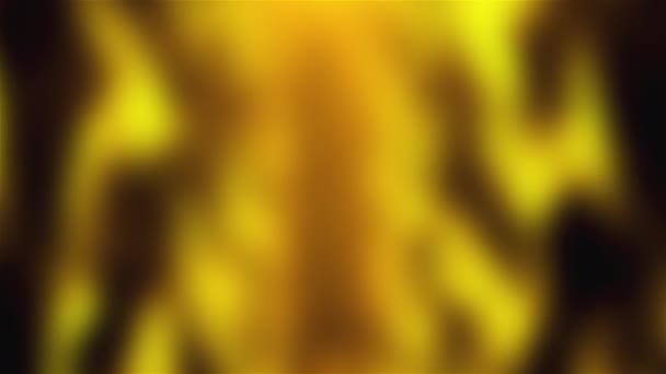 Datorn genererade en guldig bakgrund. 3D-rendering av ofokuserade vågiga fläckar — Stockvideo