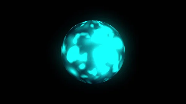 하늘색 표면 이 있는 추상 플라 즈 마 공. 3D 렌더링 배경, 컴퓨터 생성 — 스톡 사진