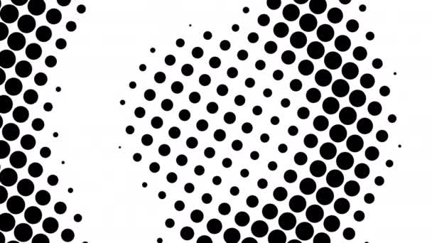 Medio tono de muchos puntos, fondo abstracto generado por computadora, fondo de renderizado 3D con efecto de ilusión óptica — Vídeos de Stock