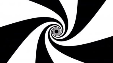 Siyah ve beyaz çizgiler bilgisayar tarafından üretilen hipnotik bir huni oluşturur. Dinamik arkaplanın 3d görüntülenmesi