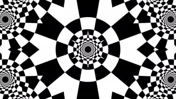 Black and white stripes. Computer generated abstract background, 3D render — Stock Video