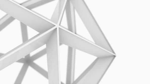 Proportionell gitter polyhedron, 3D-rendering geometrisk form. Datorn skapade atomen. Teknisk bakgrund — Stockvideo