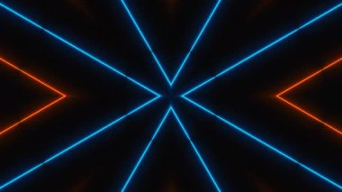 Soyut neon kaleydoskop, 3D görüntüleme. Bilgisayar destekli arkaplan değiştiren geometriler