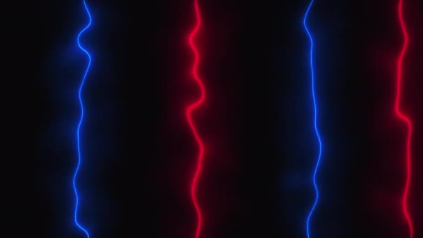 Fond sombre abstrait avec lignes verticales néon, généré par ordinateur. 3d rendu — Video