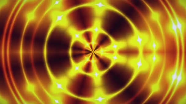 3d renderização de luzes fractais de ouro com efeitos brilhantes. Computador gerado fundo abstrato de anéis cintilantes. — Vídeo de Stock