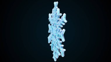 Kristal kar tanelerini siyaha karşı döndürür, bilgisayar üretir. 3D görüntüleme kış arkaplanı