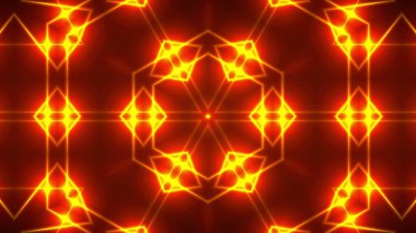 Soyut simetri kaleydoskop - fraktal ışıklar, 3d render zemin, bilgisayar arka plan oluşturma