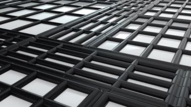 Soyut dikdörtgen şekiller ve çizgiler. Ölçeklenebilir adaptif bloklar. Bilgisayar oluşturulmuş 3d biçimlendirme arkaplanı