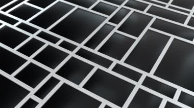 Soyut dikdörtgen şekiller ve çizgiler. Ölçeklenebilir adaptif bloklar. Bilgisayar oluşturulmuş 3d biçimlendirme arkaplanı