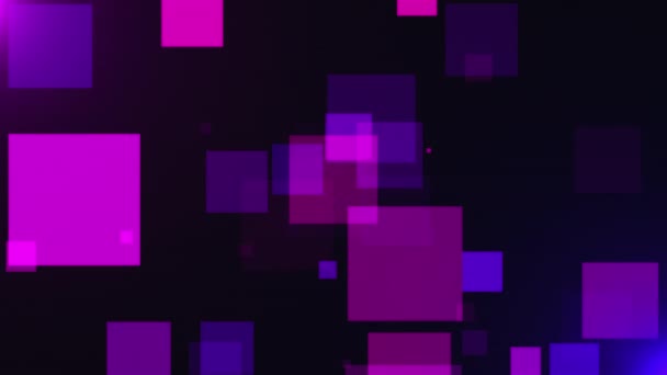 Fundo escuro abstrato com quadrados transparentes voadores. Computador gerado renderização 3d — Vídeo de Stock